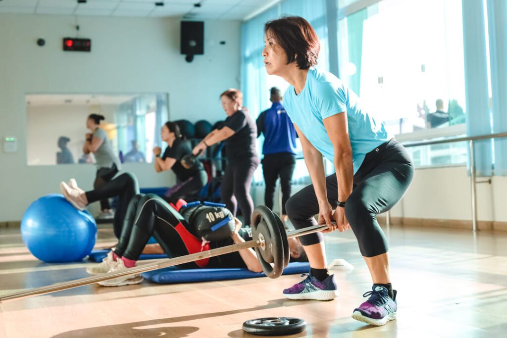 Sessão de treino funcional.